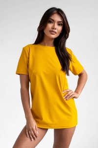 bodya żółta koszulka kąpielowa - t-shirt, ochrona uv, widok z przodu