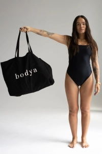 bodya czarna torba na plażę - materiałowa, duża