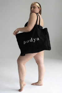 bodya czarna torba na plażę - materiałowa, duża