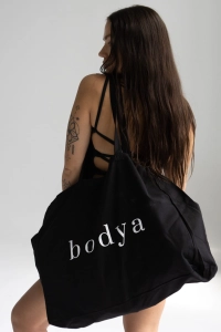 bodya czarna torba na plażę - materiałowa, duża