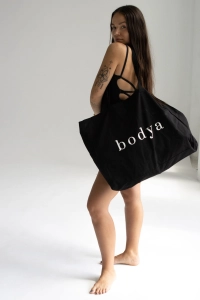bodya czarna torba na plażę - materiałowa, duża