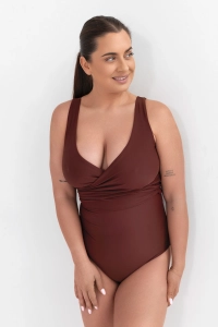 góra od stroju typu wrap zdjęcie na modelce kolor brązowy
