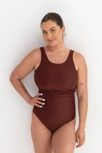 góra od stroju typu wrap zdjęcie na modelce kolor brązowy