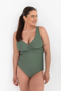 góra od stroju typu wrap zdjęcie na modelce kolor khaki