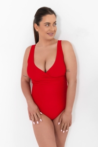 góra od stroju typu wrap zdjęcie na modelce kolor czerwony