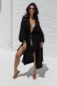 bodya kimono bawełniane czarne