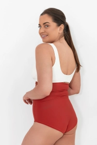 bodya modelujące majtki z wysokim stanem ceglane