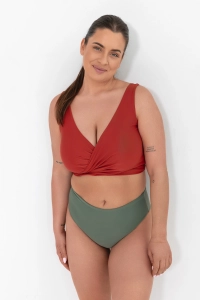 bodya góra od bikini na duży biust ceglana