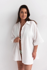 bodya koszula oversize biała bawełniana