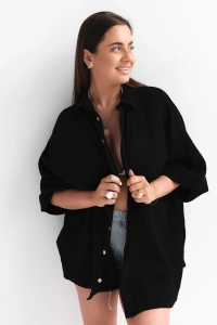 bodya koszula oversize czarna bawełniana