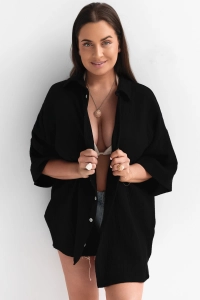 bodya koszula oversize czarna bawełniana