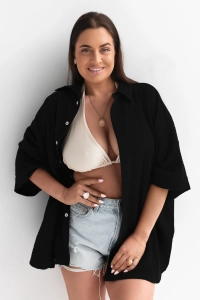 bodya koszula oversize czarna bawełniana