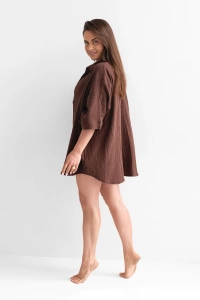 bodya koszula oversize brązowa bawełniana