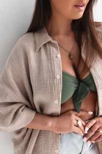 bodya koszula oversize beżowa bawełniana