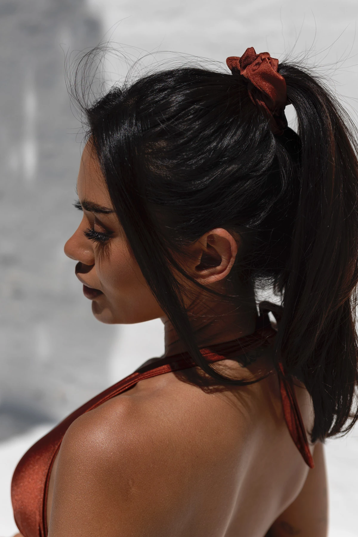 Gumka do włosów scrunchie rdzawy Rust