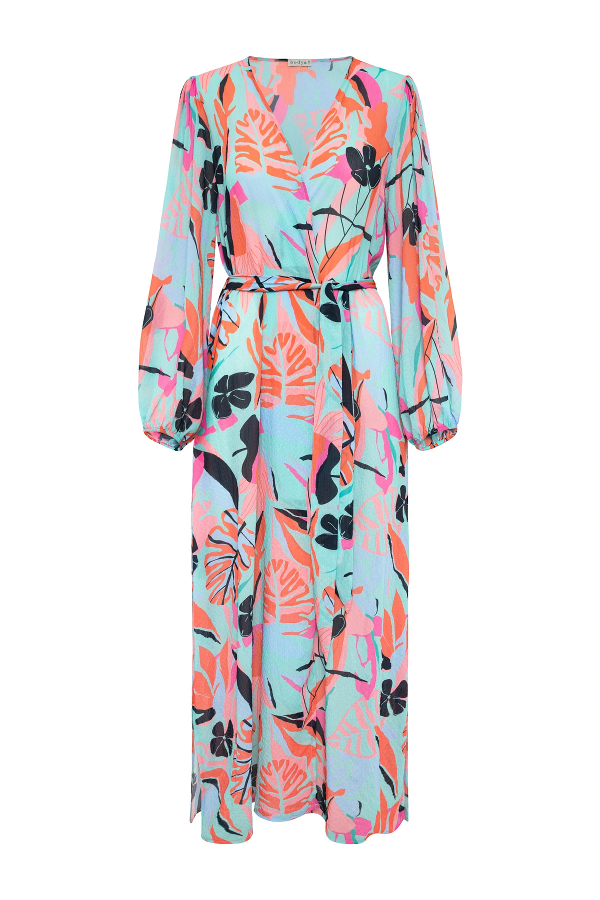 Tropicana - szlafrok plażowy kimono w tropikalny wzór