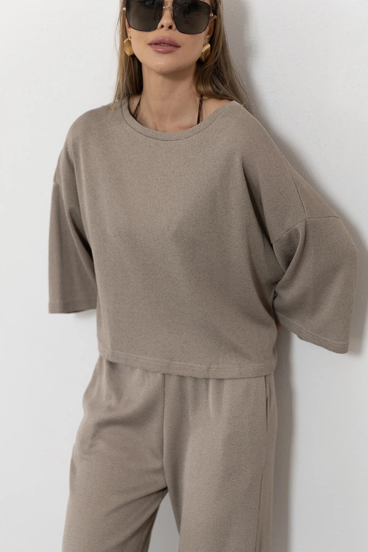 Paloma bluzka oversize sweterkowa dzianina kolor Cappuccino / chłodny beż