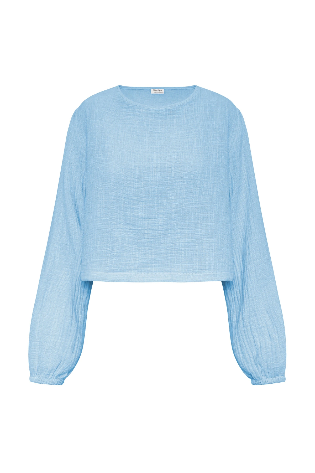 Allora bluzka z długim rękawem typu crop top oversize błękitna