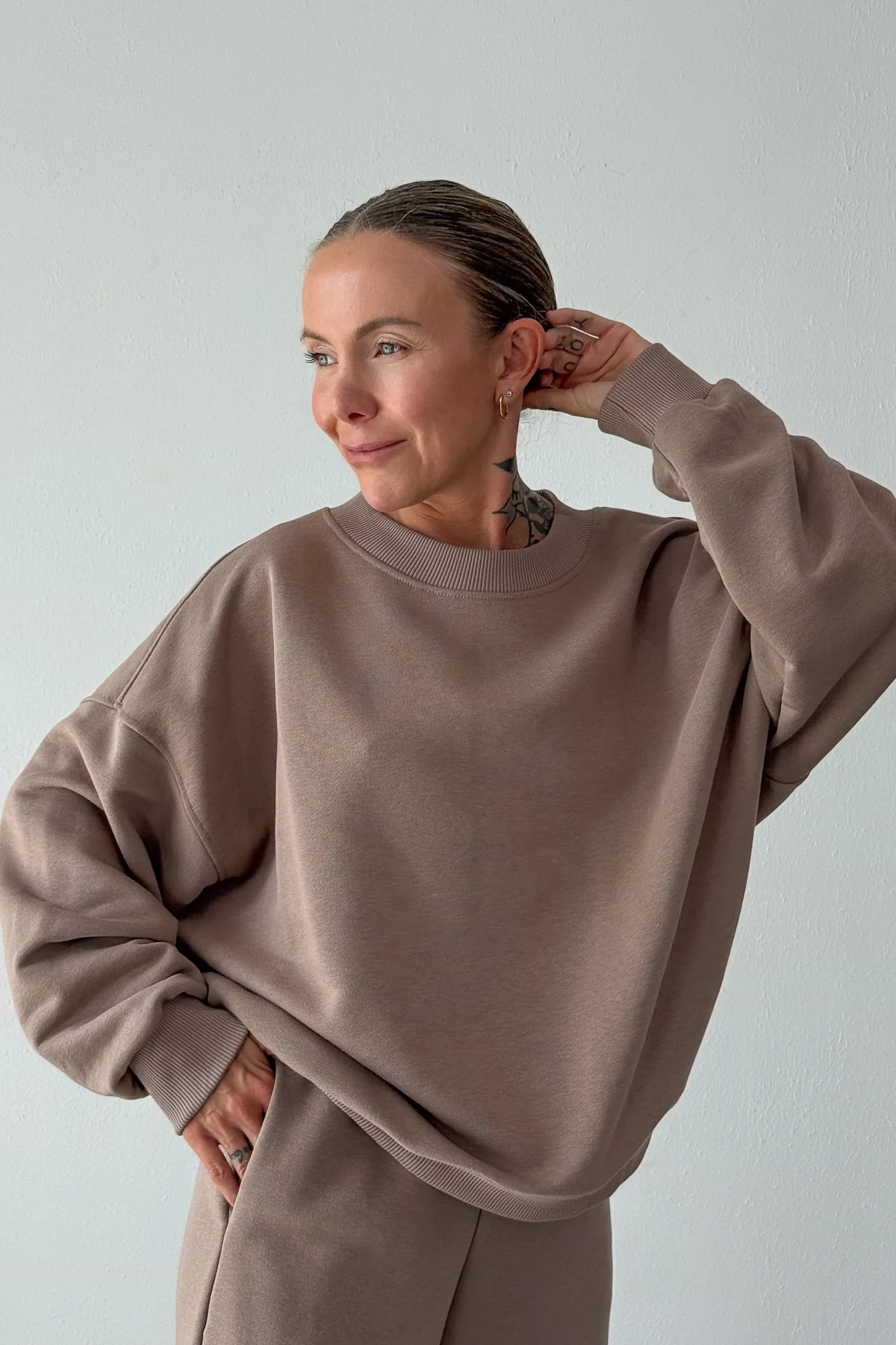 Roam bluza dresowa oversize ciemny beż