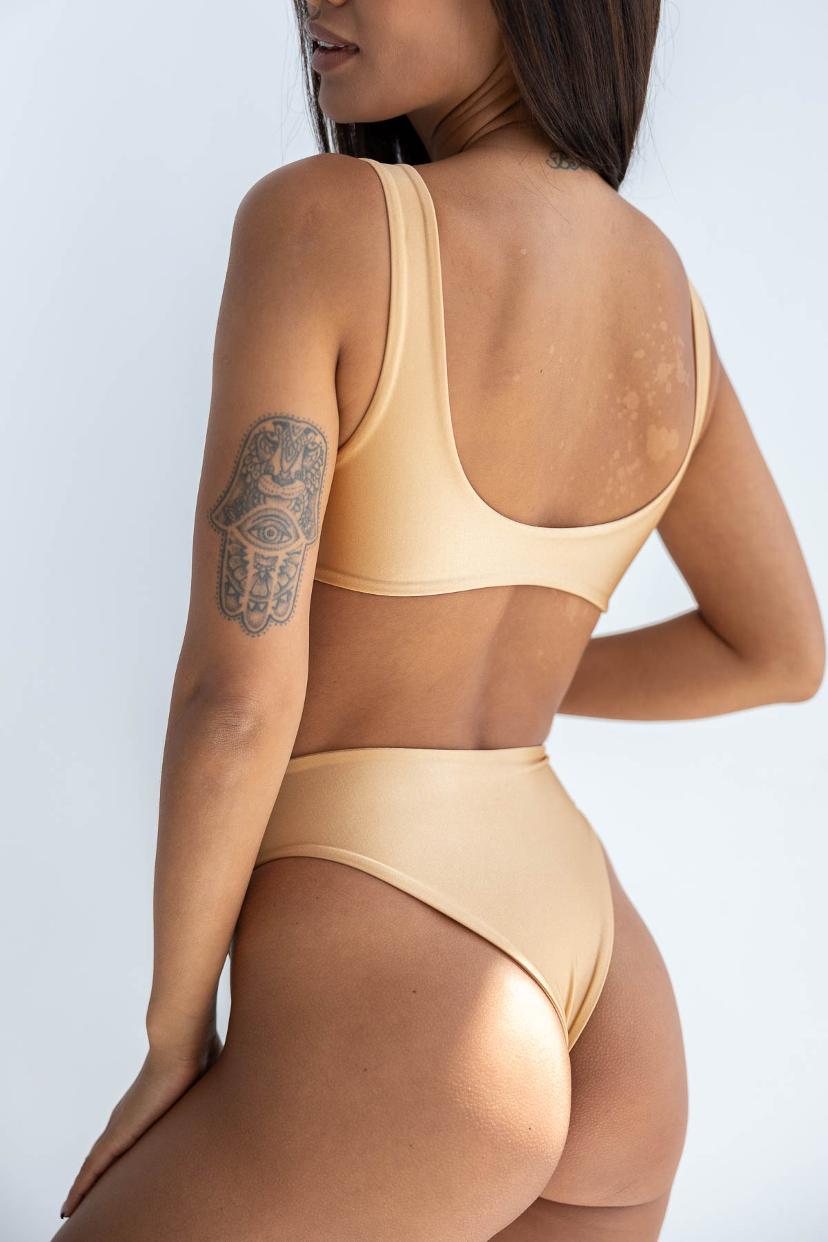 Linki Carmel - dół od bikini wysoki stan brazyliany złoty