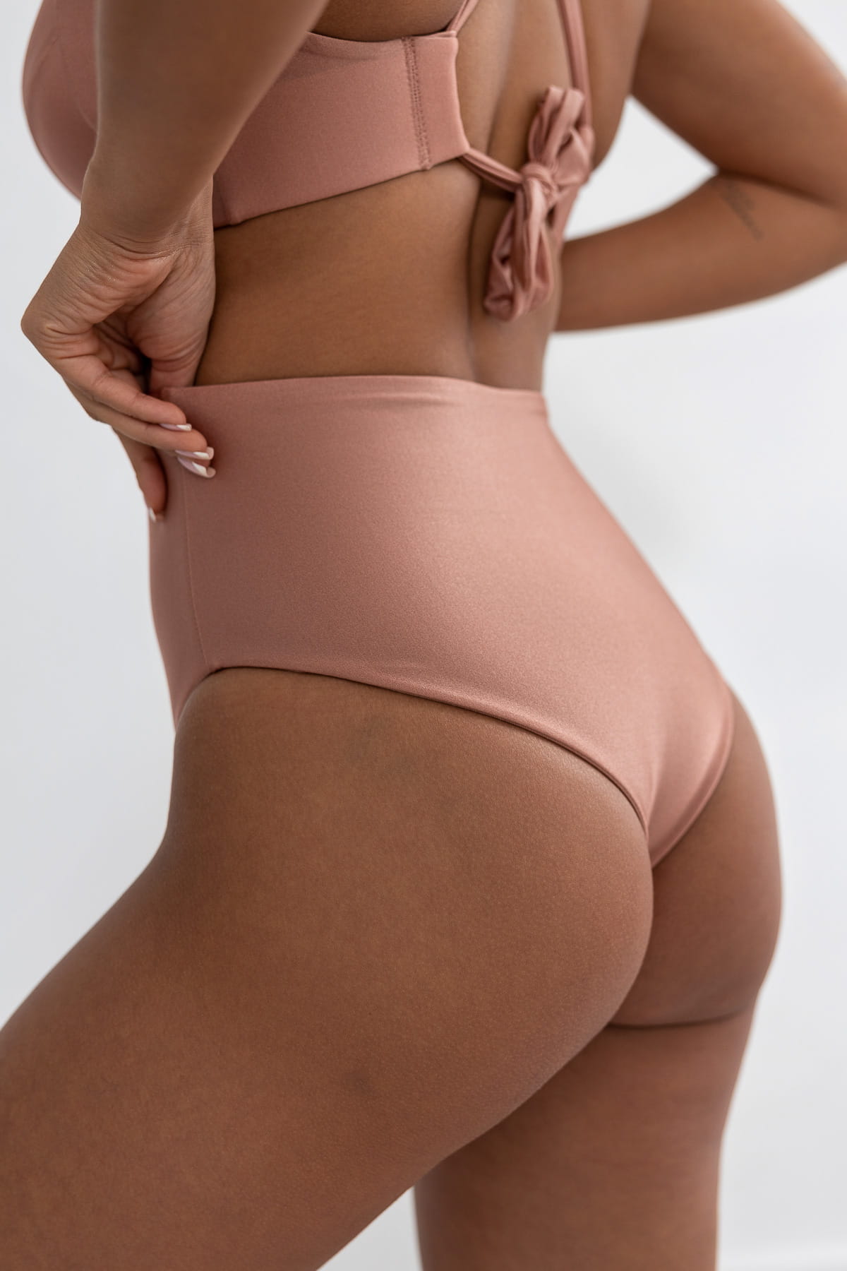 Wysokie Linki Paraiso - dół od bikini wysoki stan brazyliany brudny róż 