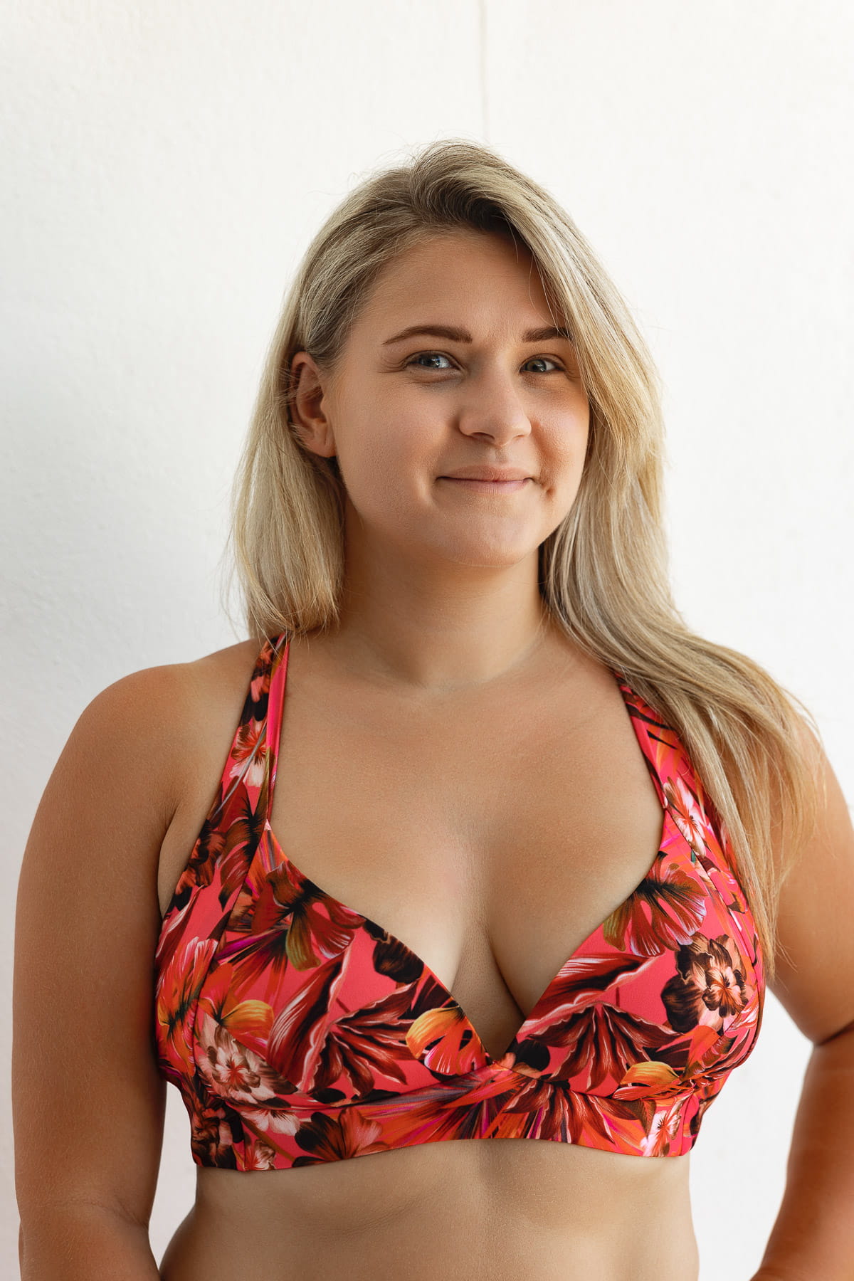 Mira Flora - góra od bikini push-up usztywniana print 