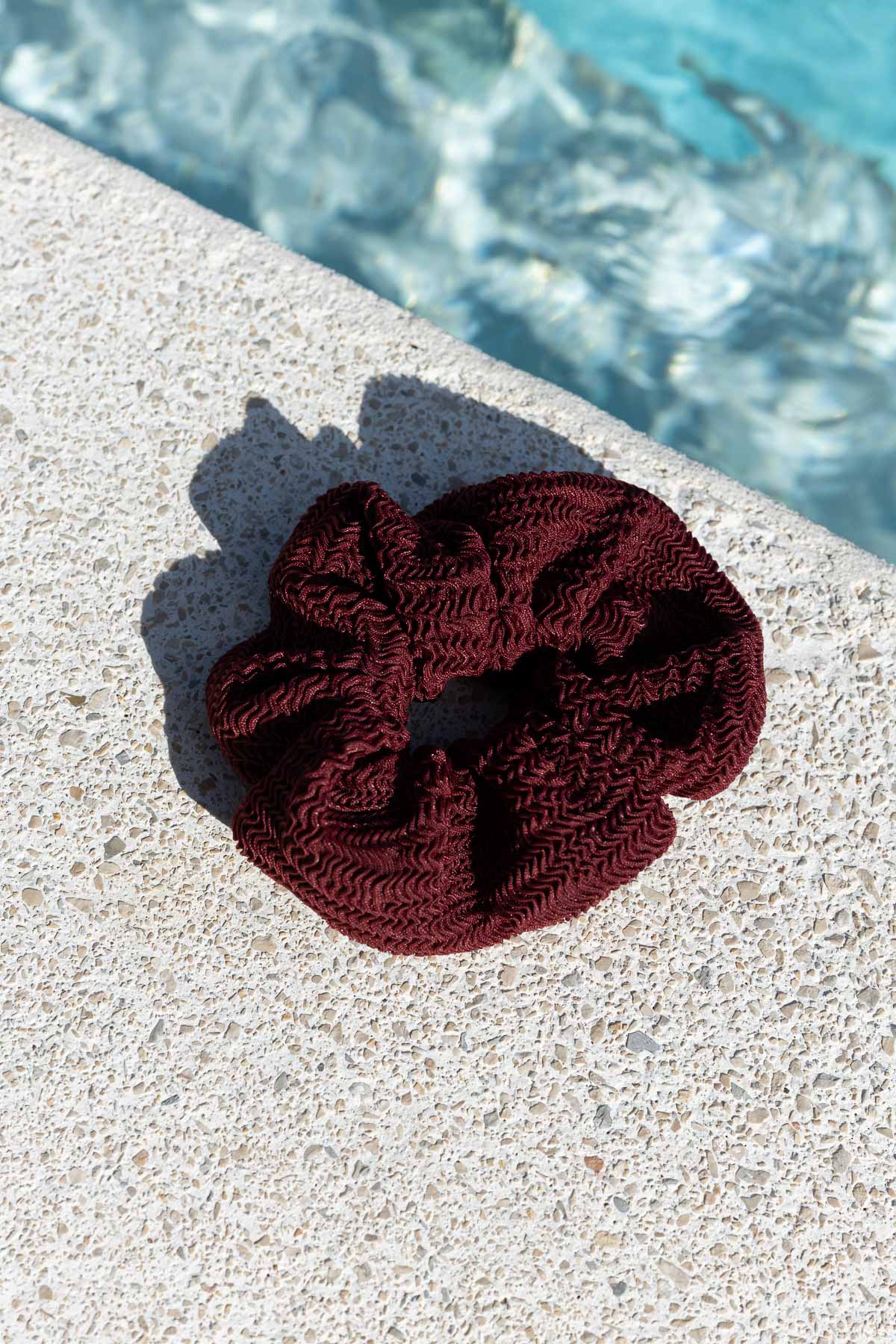 Gumka do włosów scrunchie burgund vino