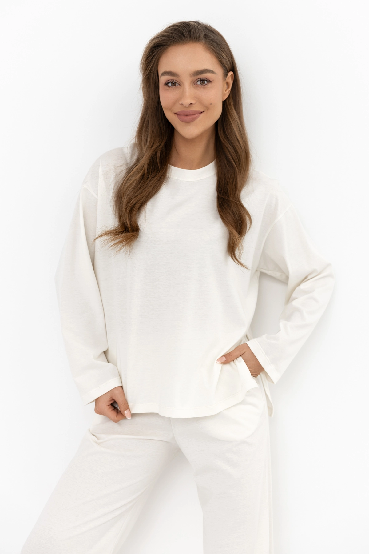 Camisa Bone bluzka z długim rękawem biała